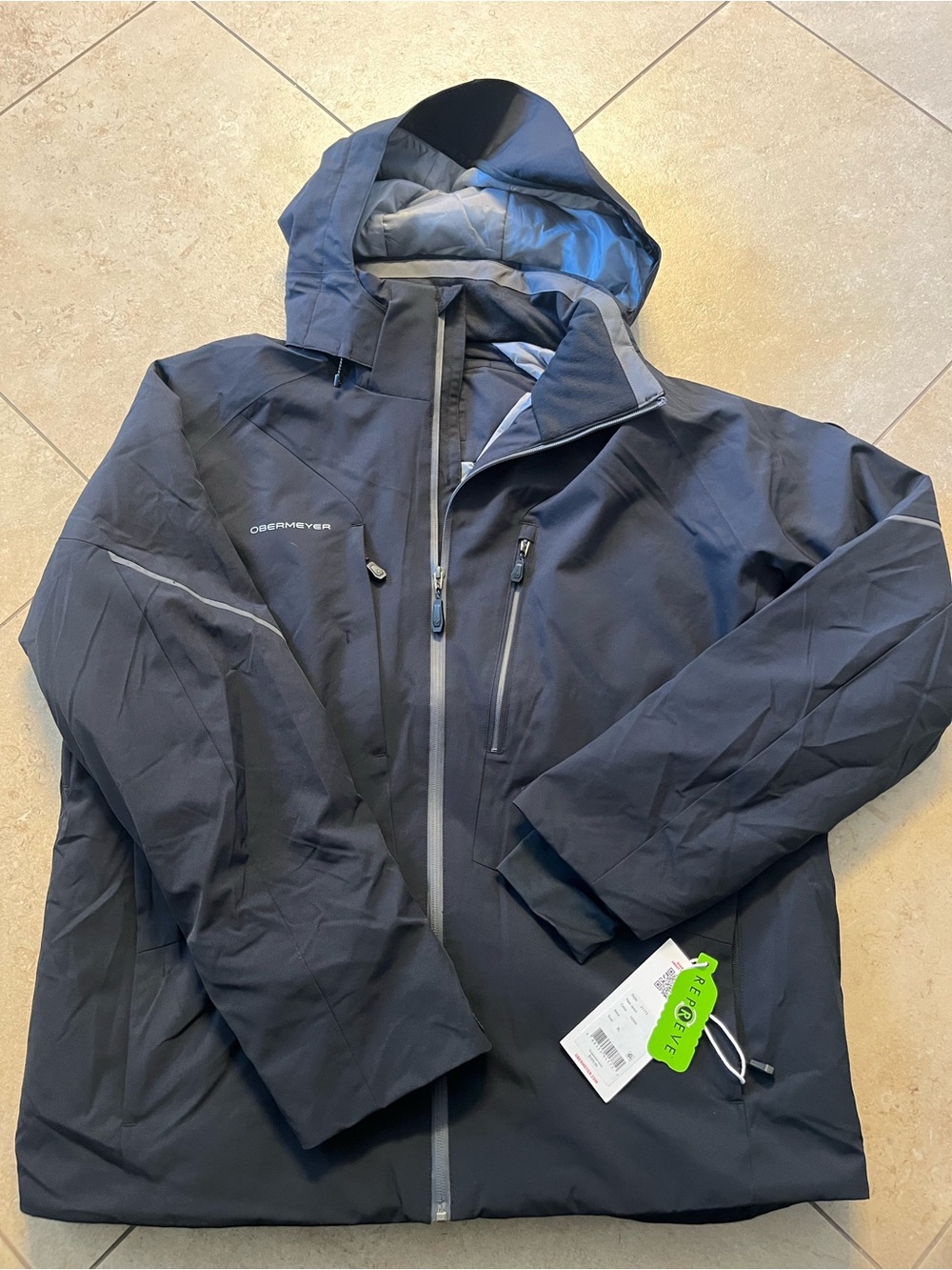 Obermeyer Men's Black Insulated Ski Jacket with Hood